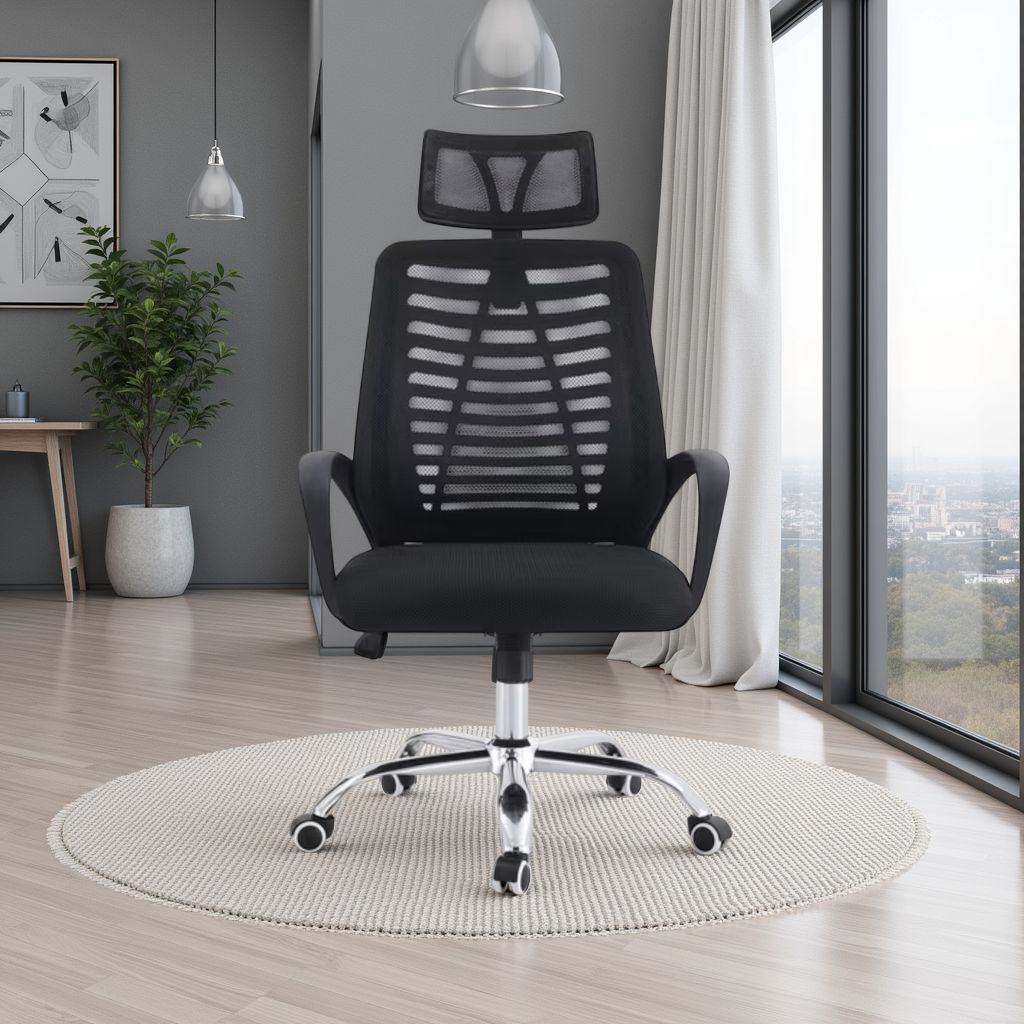 SILLA DE OFICINA EJECUTIVA MADRID NEGRA  CONFORT Y ESTILO PROFESIONAL - 6