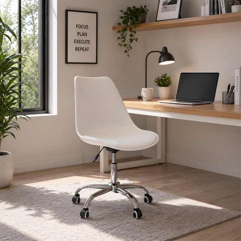 SILLA DE OFICINA ERGONOMICA SHANGHAI BLANCA ALTURA AJUSTABLE - 2