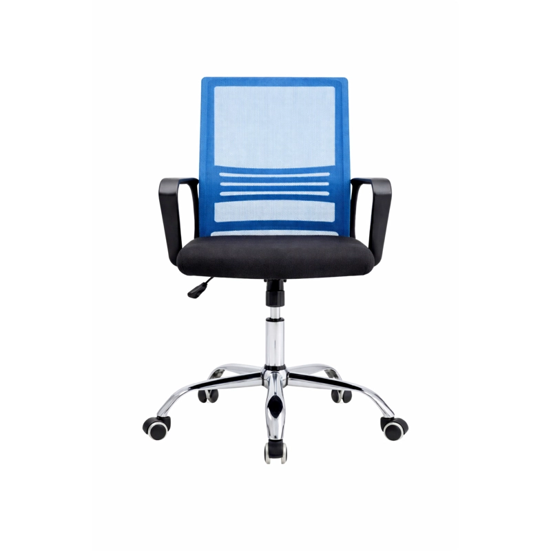 SILLA DE OFICINA NEGRA Y AZUL ERGONOMICA AJUSTABLE SANTIAGO - 8