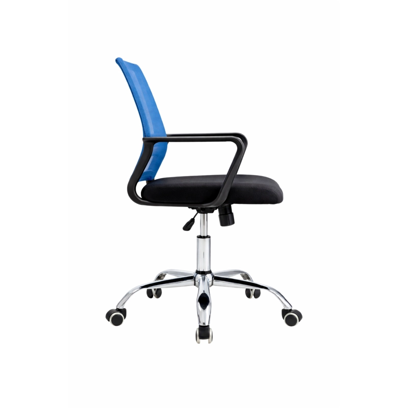 SILLA DE OFICINA NEGRA Y AZUL ERGONOMICA AJUSTABLE SANTIAGO - 9