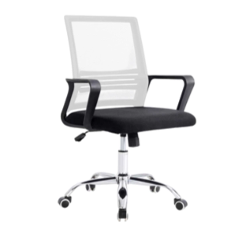 SILLA DE OFICINA NEGRA Y BLANCA ERGONOMICA AJUSTABLE SANTIAGO - 1