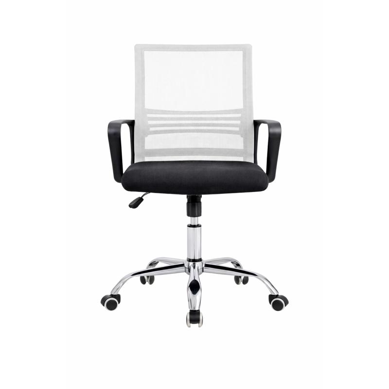 SILLA DE OFICINA NEGRA Y BLANCA ERGONOMICA AJUSTABLE SANTIAGO - 9