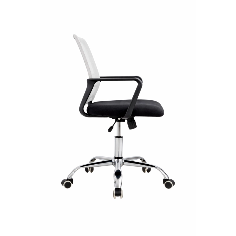 SILLA DE OFICINA NEGRA Y BLANCA ERGONOMICA AJUSTABLE SANTIAGO - 10