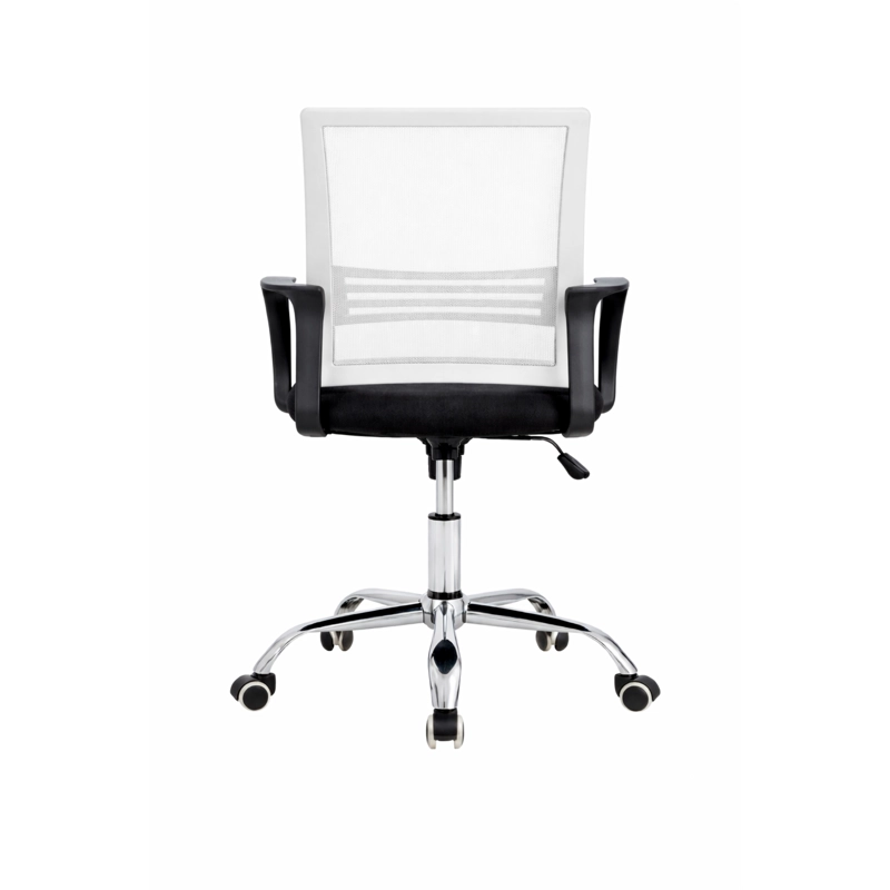 SILLA DE OFICINA NEGRA Y BLANCA ERGONOMICA AJUSTABLE SANTIAGO - 11