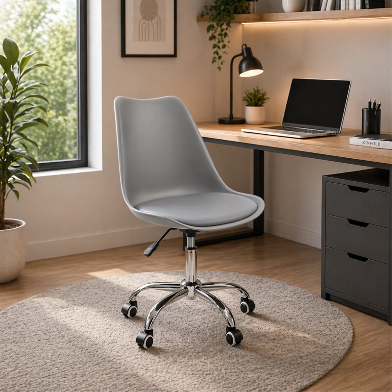 SILLA DE OFICINA ERGONOMICA SHANGHAI NEGRA Y GRIS ALTURA AJUSTABLE - 3