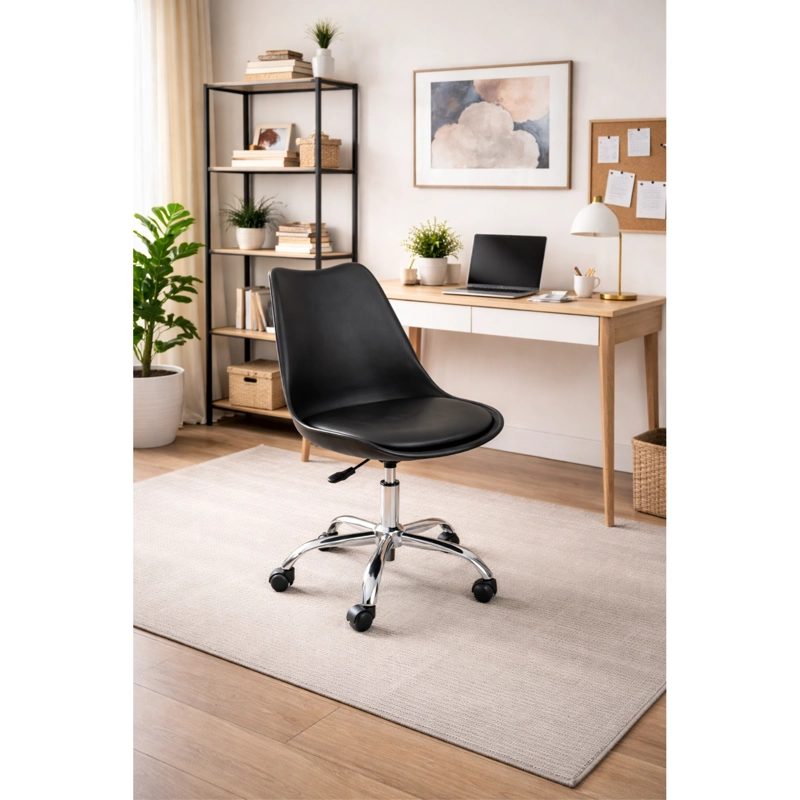 SILLA DE OFICINA ERGONOMICA SHANGHAI NEGRA ALTURA AJUSTABLE - 2