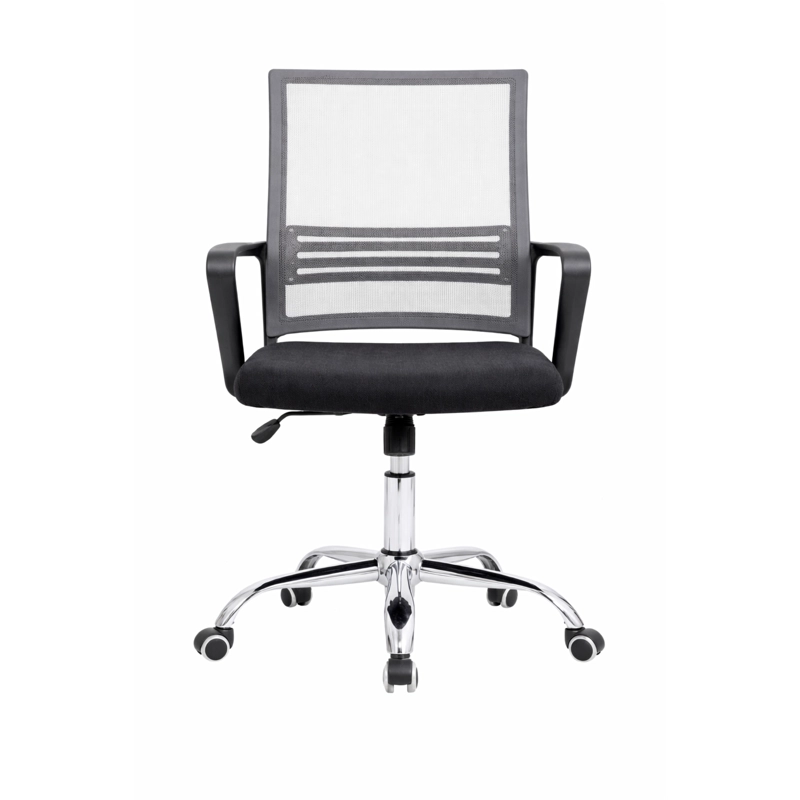 SILLA DE OFICINA NEGRA Y GRIS ERGONOMICA AJUSTABLE SANTIAGO - 8