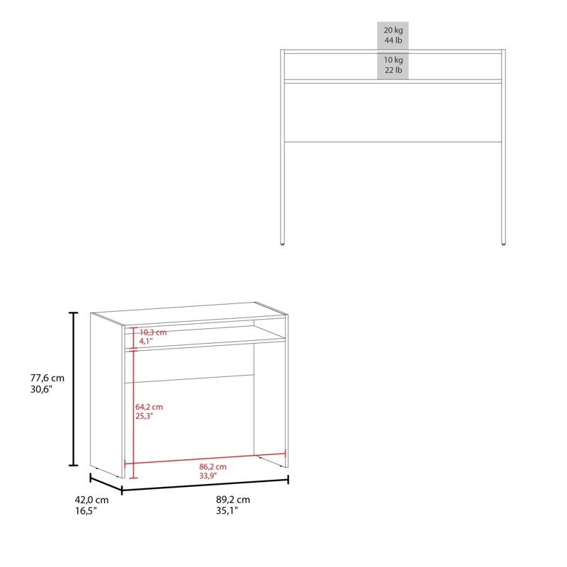 COMBO OFICINA 1 ESCRITORIO BLANCO + SILLA NEW YORK ERGONOMICA ALTURA AJUSTABLE - 8