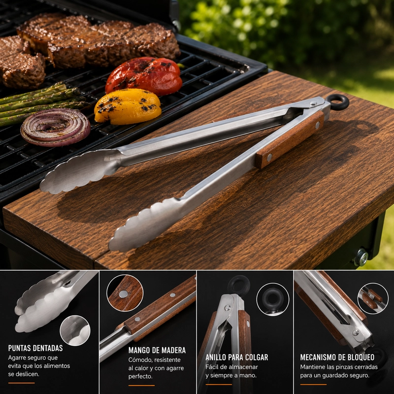 PINZA ARTHOME PARA PARRILLA ACERO INOXIDABLE - 3