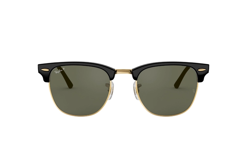 LENTES SOL RAY-BAN CLUBMASTER NEGRO POLARIZADOS - 1