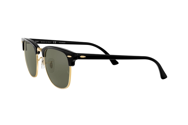 LENTES SOL RAY-BAN CLUBMASTER NEGRO POLARIZADOS - 3