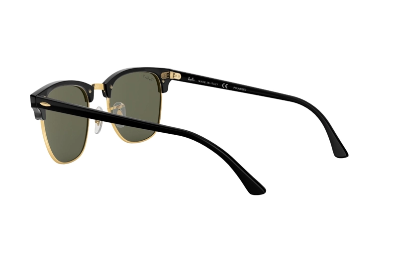 LENTES SOL RAY-BAN CLUBMASTER NEGRO POLARIZADOS - 5