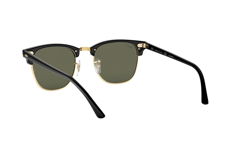LENTES SOL RAY-BAN CLUBMASTER NEGRO POLARIZADOS - 6