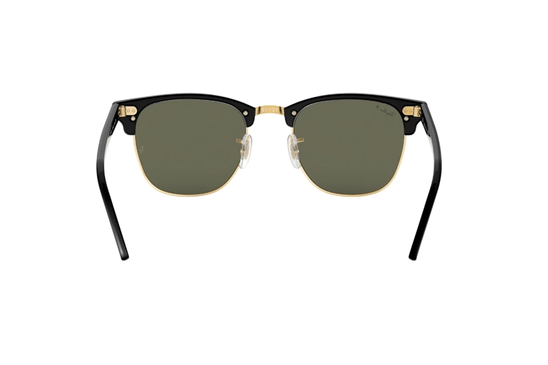 LENTES SOL RAY-BAN CLUBMASTER NEGRO POLARIZADOS - 7