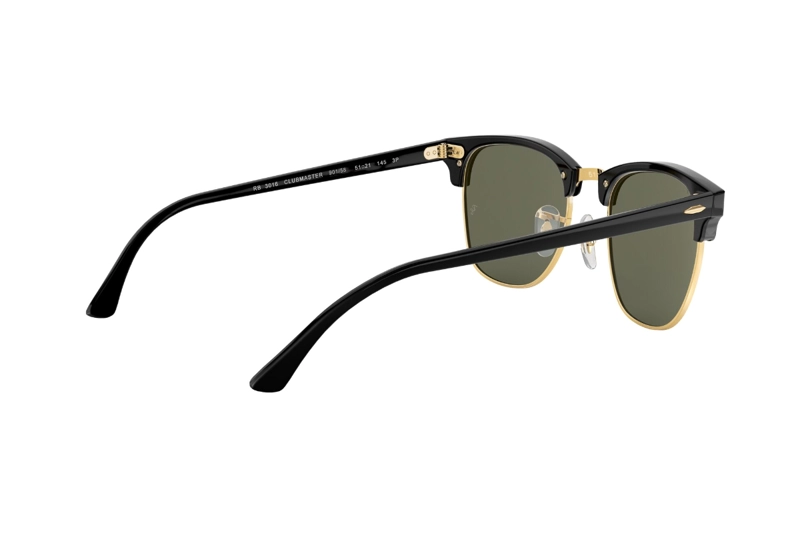 LENTES SOL RAY-BAN CLUBMASTER NEGRO POLARIZADOS - 9