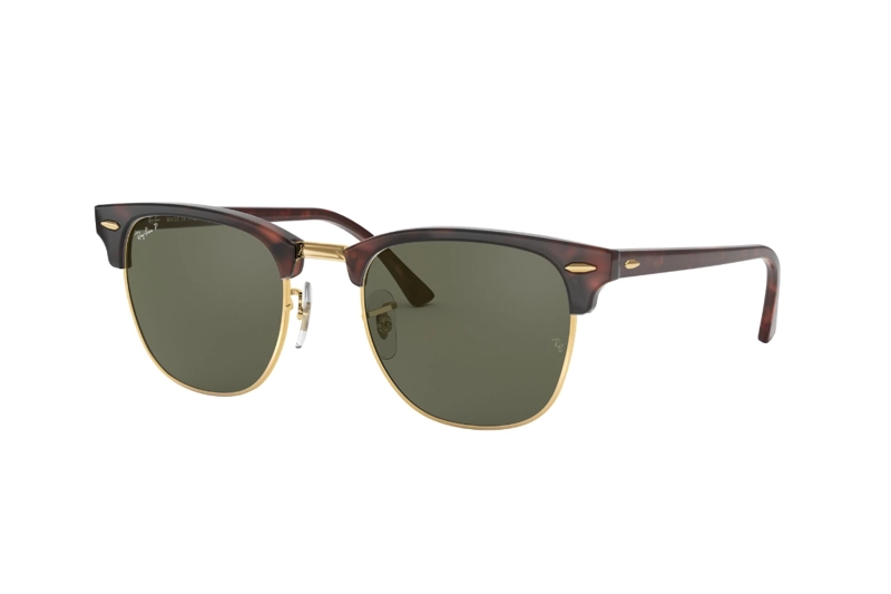 LENTES SOL RAY-BAN CLUBMASTER RED HAVANA POLARIZADOS - 2