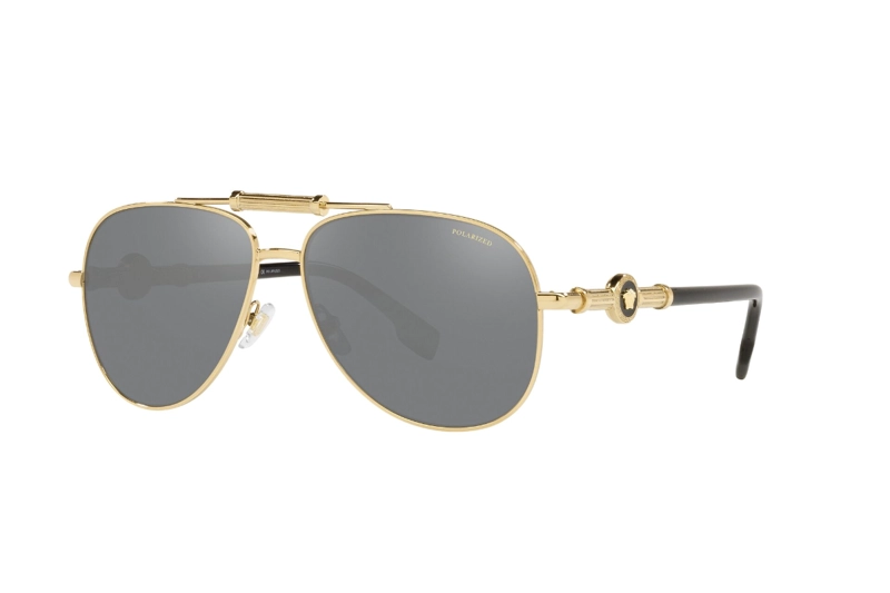LENTES DE SOL GRIS ESPEJADO POLARIZADOS VERSACE - 1