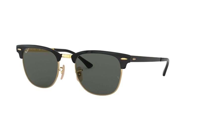 LENTES SOL RAY-BAN CLUBMASTER METAL NEGRO POLARIZADOS - 2