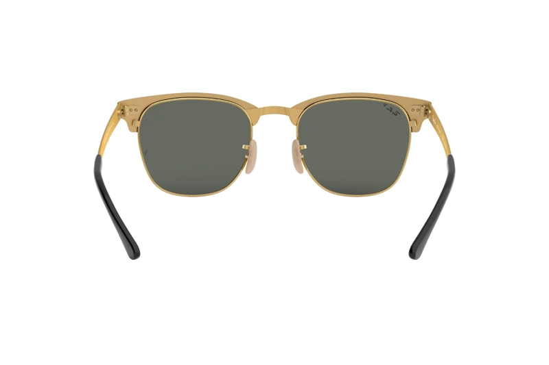 LENTES SOL RAY-BAN CLUBMASTER METAL NEGRO POLARIZADOS - 4