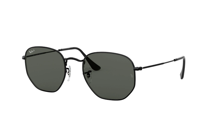 LENTES SOL RAY-BAN HEXAGONAL NEGRO POLARIZADOS - 2