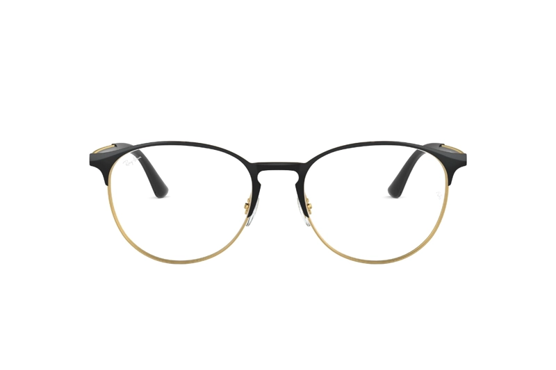 LENTES RAY-BAN ÓPTICOS NEGRO SOBRE DORADO ÓPTICAL - 1