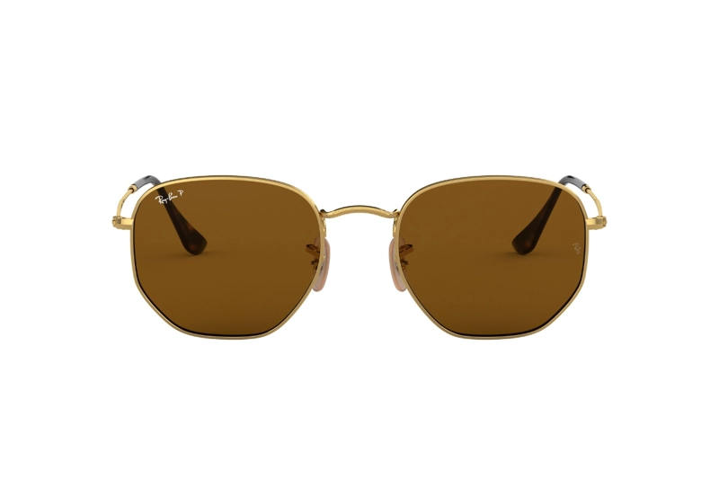LENTES SOL RAY-BAN HEXAGONAL CAFÉ POLARIZADOS - 1