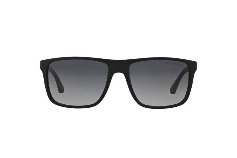 LENTES DE SOL GOMA NEGRA Y GRIS POLARIZADOS EMPORIO ARMANI - 1