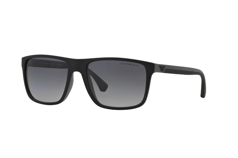 LENTES DE SOL GOMA NEGRA Y GRIS POLARIZADOS EMPORIO ARMANI - 2