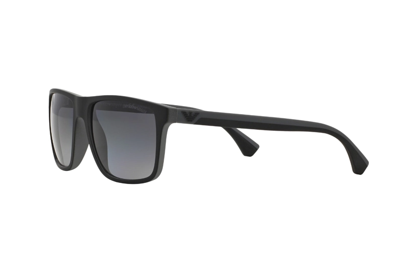 LENTES DE SOL GOMA NEGRA Y GRIS POLARIZADOS EMPORIO ARMANI - 3