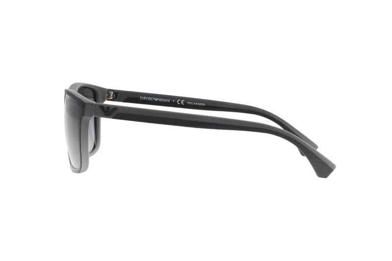 LENTES DE SOL GOMA NEGRA Y GRIS POLARIZADOS EMPORIO ARMANI - 4