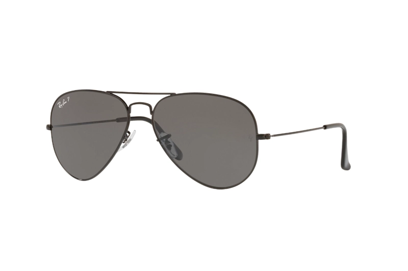 LENTES SOL RAY-BAN AVIATOR LARGE METAL NEGRO POLARIZADOS - 2