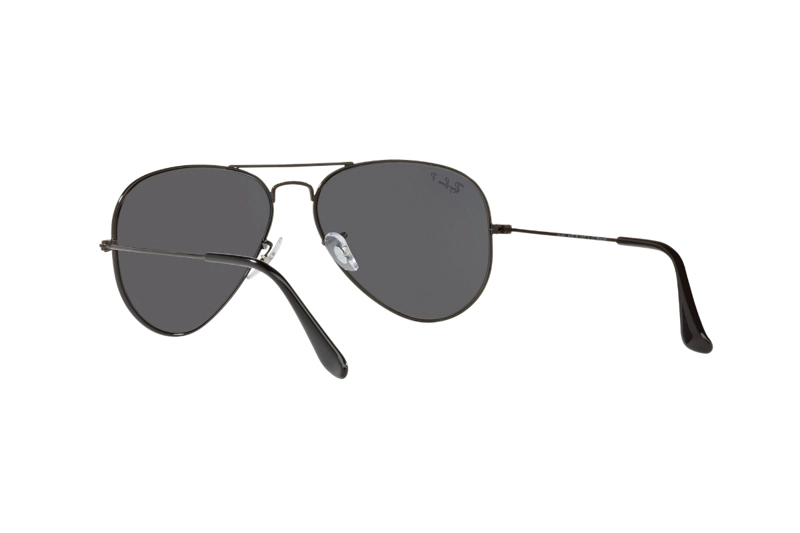 LENTES SOL RAY-BAN AVIATOR LARGE METAL NEGRO POLARIZADOS - 6
