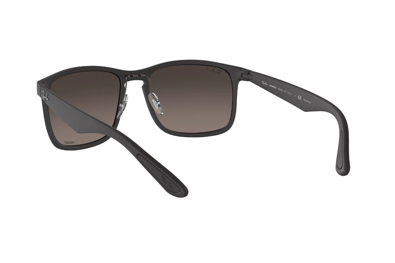 LENTES SOL RAY-BAN MATTE NEGRO POLARIZADOS - 6
