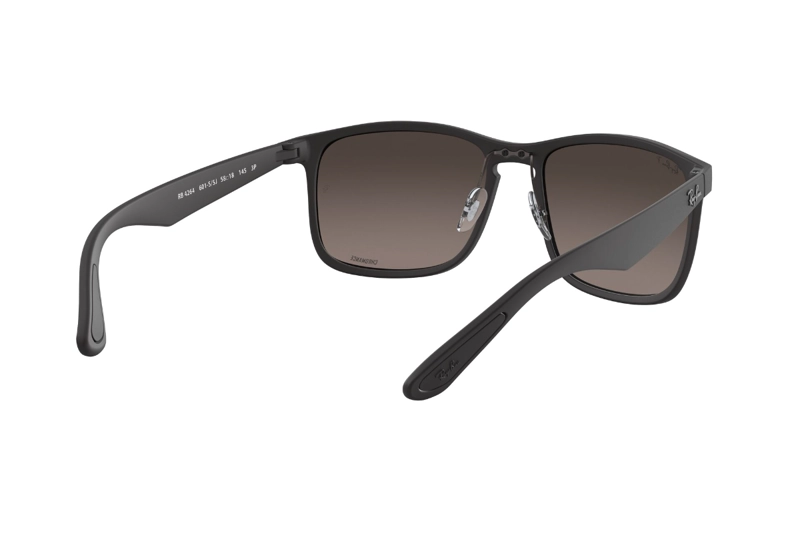 LENTES SOL RAY-BAN MATTE NEGRO POLARIZADOS - 8
