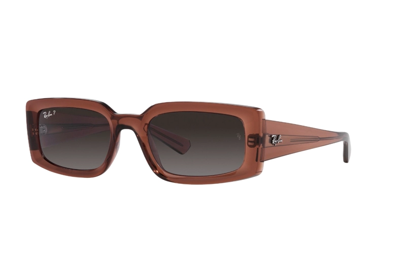 LENTES SOL RAY-BAN KILIANE TRANSPARENT BROWN POLARIZADOS BIO-BASED SUSTENTABLE - 2