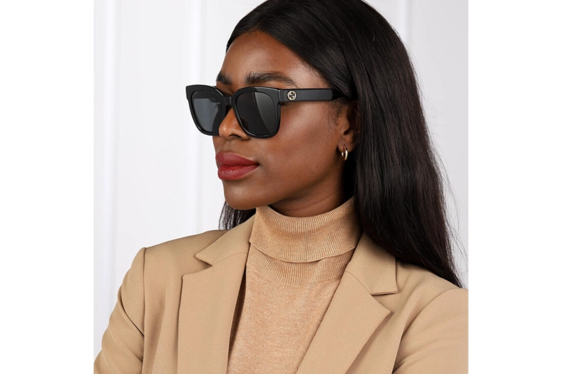 LENTES SOL GUCCI SHINY BLACK - 5