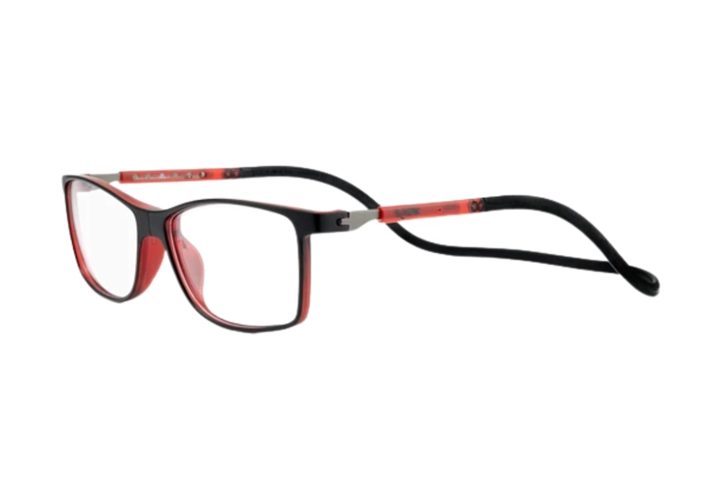 LENTES OPTICOS CAMDEN ROJO CON CLIP MAGNE TICO SLASTIK - 1