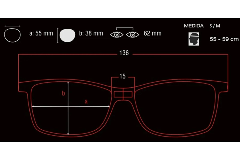 LENTES OPTICOS CAMDEN ROJO CON CLIP MAGNE TICO SLASTIK - 2