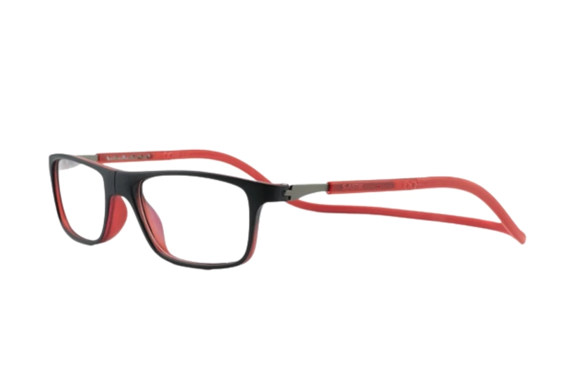 LENTES SLASTIK ÓPTICOS JABBA ROJO CON CLIP MAGNÉTICO - 1