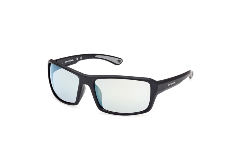 LENTES SOL SKECHERS NEGRO MATE ESPEJADOS - 2
