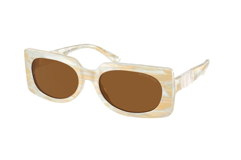 LENTES SOL MICHAEL KORS BORDEAUX BEIGE RAYADO - 2