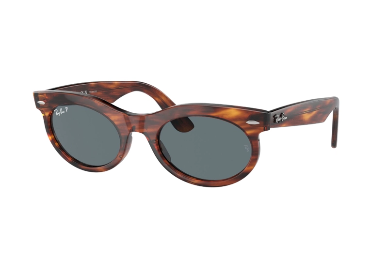 LENTES SOL RAY-BAN WAYFARER OVAL HAVANA RAYADO POLARIZADOS - 2