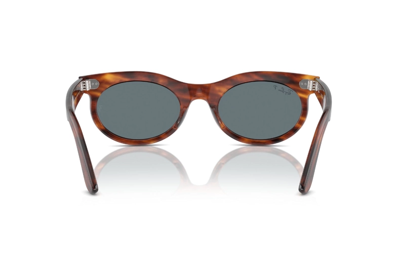 LENTES SOL RAY-BAN WAYFARER OVAL HAVANA RAYADO POLARIZADOS - 4