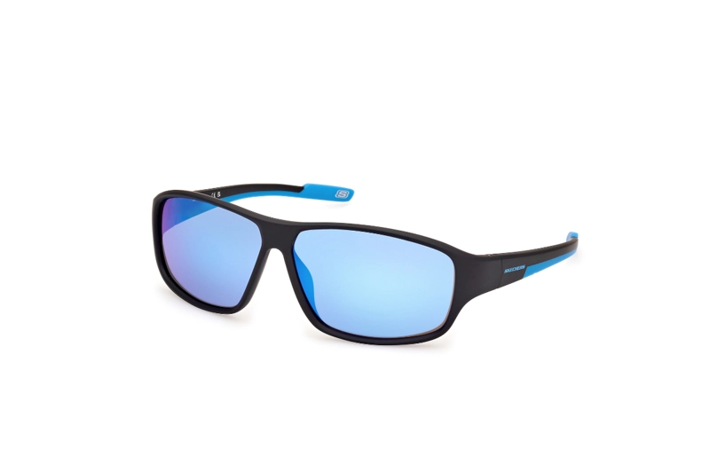 LENTES SOL SKECHERS NEGRO MATE ESPEJADOS - 2