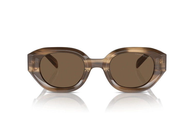 LENTES SOL EMPORIO ARMANI MARRÓN A RAYAS SUSTENTABLE - 1