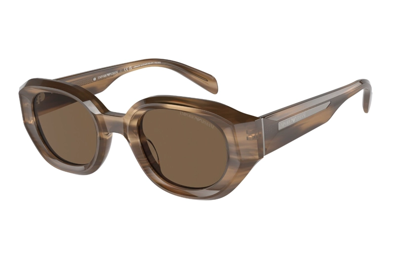LENTES SOL EMPORIO ARMANI MARRÓN A RAYAS SUSTENTABLE - 2