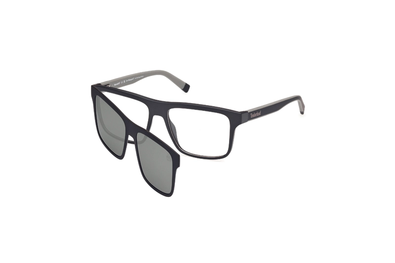LENTES TIMBERLAND ÓPTICOS CON CLIP ON NEGRO MATE - 2