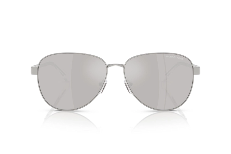 LENTES SOL MICHAEL KORS BIARRITZ PLATEADO ESPEJADOS - 1