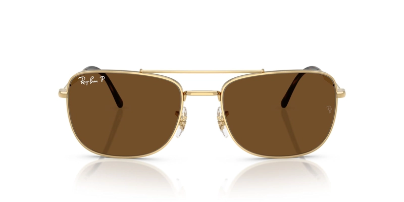 LENTES DE SOL DORADO POLARIZADOS RAY-BAN - 1