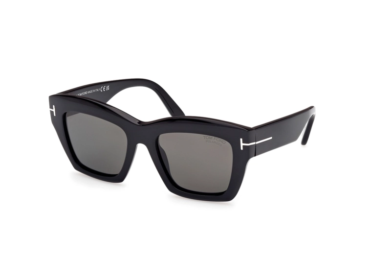 LENTES DE SOL LUNA NEGRO BRILLANTE POLARIZADOS TOM FORD - 1
